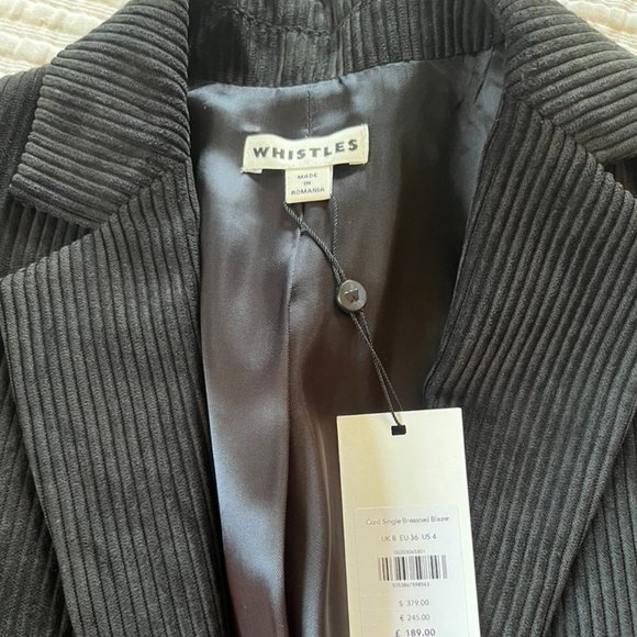 Whistles - Black Cord Single Breasted Blazer - 4 - Picture 4 of 15